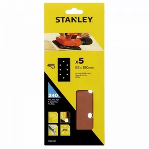 Stanley, PAPIER ŚCIERNY 93mm x 190mm P240 /5szt. 8 OTWORÓW NA RZEP - Materiały ścierne - miniaturka - grafika 1