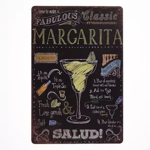 Plakat Tabliczka dekoracyjna metalowa RETRO MARGARITA - Plakaty - miniaturka - grafika 1