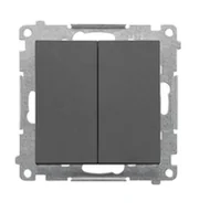 Wyłączniki światła i elektryczne - Wyłącznik podwójny Simon 55 - grafitowy mat - miniaturka - grafika 1
