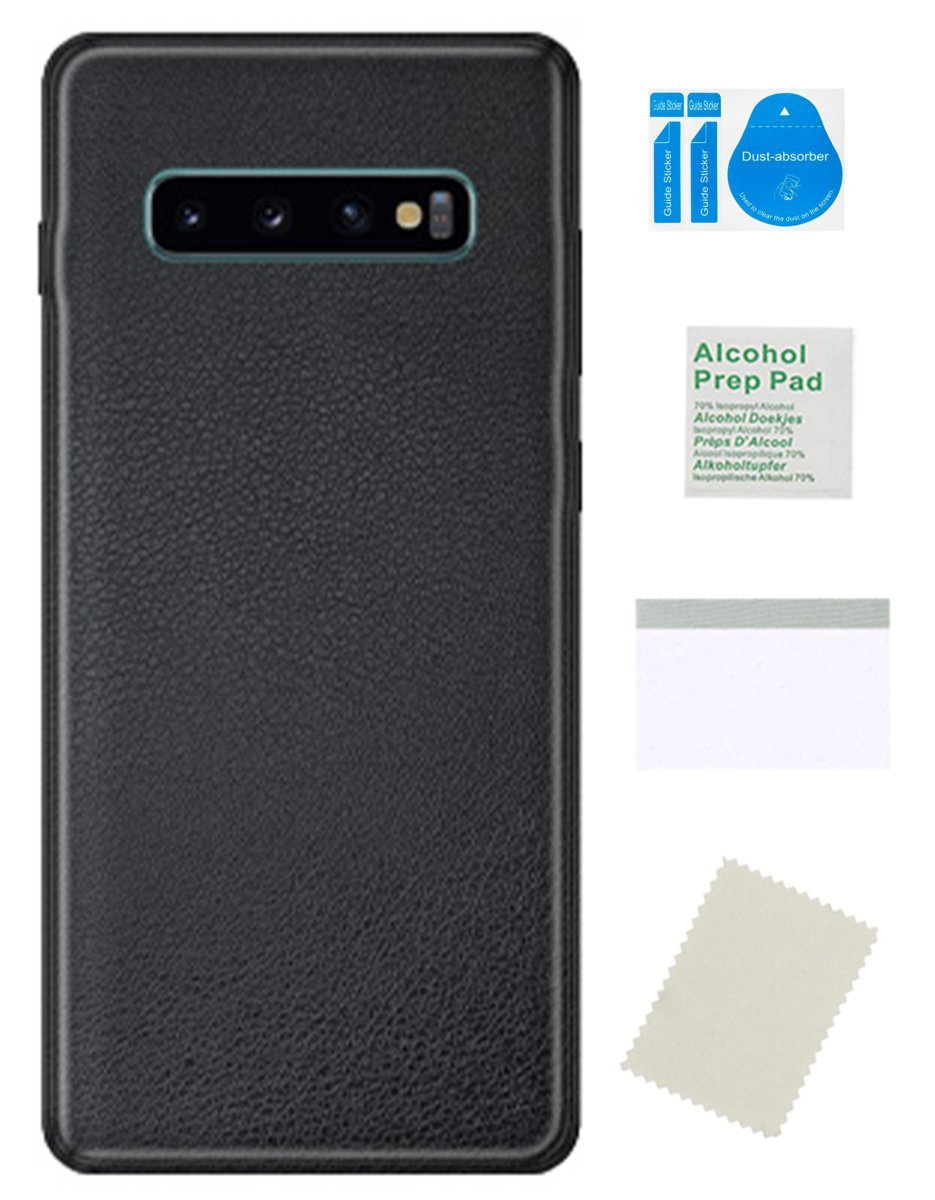 Folia ochronna do SAMSUNG GALAXY S10 PLUS na tył skin kropka czarna skórka