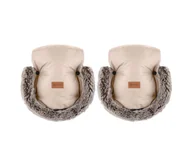 Akcesoria do wózków - PETITE&MARS - Mufka na rączki wózka FURRY Rose Petal - miniaturka - grafika 1