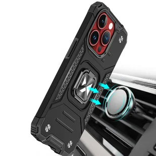 Pancerne etui z uchwytem na palec do iPhone 15 Pro Wozinsky Ring Armor - różowe złoto - Etui i futerały do telefonów - miniaturka - grafika 6