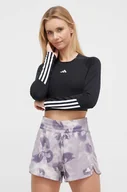 Bluzki damskie - adidas Performance longsleeve treningowy Hyperglam kolor czarny - miniaturka - grafika 1