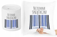 Skarbonki - DLA SPRZĄTACZKI ZESTAW PODUSZKA + SKARBONKA z Nadrukiem ze Zdjęciem - miniaturka - grafika 1