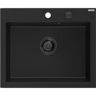 Zlewozmywaki - Mexen Elix zlewozmywak granitowy 1-komorowy 600 x 500 mm, czarny, syfon czarny - 6525601005-77-B - miniaturka - grafika 1
