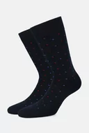 Skarpetki męskie - Skarpety Granatowe w Niebiesko-Czerwone Kropki - miniaturka - grafika 1