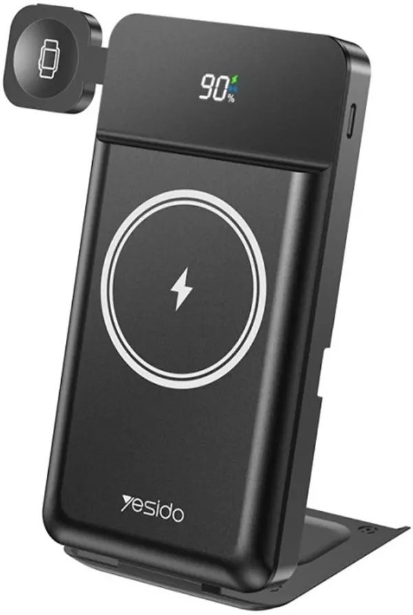 Yesido Powerbank YP69 10 000 mAh 22.5W 6w1 LED, MagSafe, USB-A+C, BLACK/CZARNY