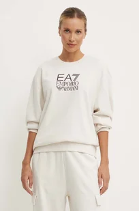 EA7 Emporio Armani bluza damska kolor beżowy z nadrukiem TJZCZ.6DTM11 - Bluzy damskie - miniaturka - grafika 1