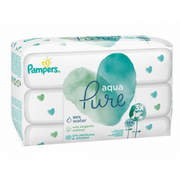 Chusteczki nawilżane - PAMPERS P&G Aqua Pure, Chusteczki nawilżane dla niemowląt, 3x48 szt. - miniaturka - grafika 1