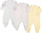 Pajacyki dla niemowląt - Pajac 3-pak Bawełna ORGANIC GOTS Popiel/Melanż/Beż r 68 KLEKLE - miniaturka - grafika 1