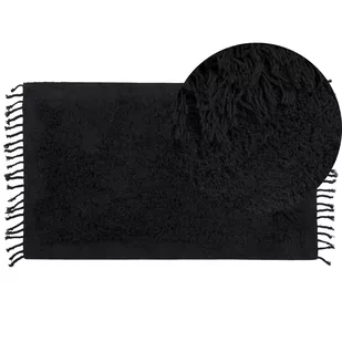 Lumarko Dywan shaggy bawełniany 80 x 150 cm czarny BITLIS - Dywany - miniaturka - grafika 1