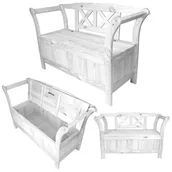 Ławki ogrodowe - Ławka ogrodowa ze skrzynią Rosay biała - miniaturka - grafika 1