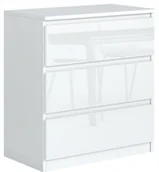Komody - Szafka Komoda 3 Szuflady Biała Front Połysk - miniaturka - grafika 1