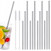 Słomki do napojów - Metalowe słomki rurki do picia 3 rozmiary czyścik - miniaturka - grafika 1
