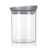 Pojemniki kuchenne - Szklany pojemnik do przechowywania z uszczelką 1100 ml szary - miniaturka - grafika 1