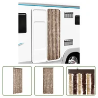 Zasłony - The Living Store Zasłona przeciw owadom beżowo-jasnobrązowa 56x200 cm szenilowa - miniaturka - grafika 1