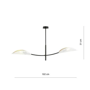 Emibig LOTUS 2 WHITE/GOLD 1107/2 lampa sufitowa żyrandol oryginalny Design abażury 1107/2 - Lampy sufitowe - miniaturka - grafika 6