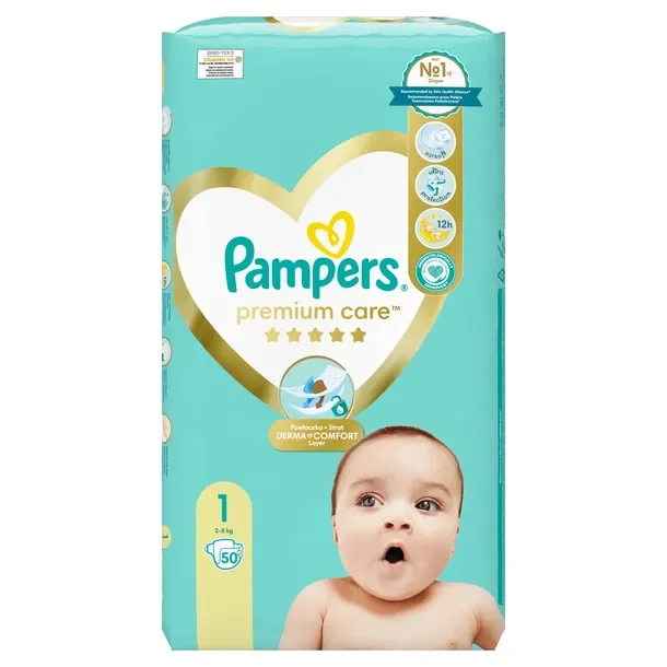 Pieluchy jednorazowe Pampers Premium Care rozmiar 1 2-5 kg 50 szt.