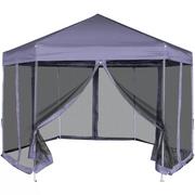 Pawilony ogrodowe - vidaXL Rozkładany namiot ogrodowy, 6 ścianek, 3,6 x 3,1 m, granatowy - miniaturka - grafika 1