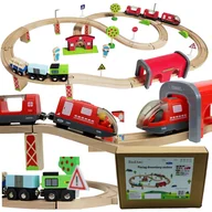 Łamigłówki - Drewniana Kolejka Tory  Pociąg Na Baterie Tunel 320 Cm - miniaturka - grafika 1