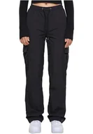 Spodnie damskie - Urban Classics Damskie spodnie cargo z nylonu, czarny, S - miniaturka - grafika 1