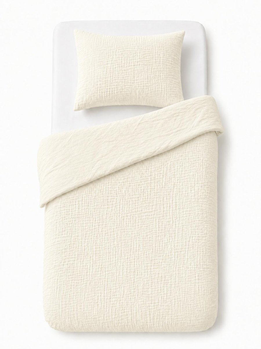 Pościel muślinowa dziecięca 90x120 kremowa - Muslin Kids
