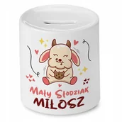 Skarbonki - Skarbonka 330 ml Dla Miłosza Syna Dziecka Prezent z Nadrukiem ze Zdjęciem + Opakowanie na prezent (wzór 03) - miniaturka - grafika 1