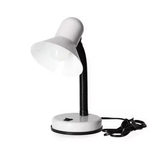 Lampka biurkowa LAMBI z regulowanym kloszem biała - Lampy stojące - miniaturka - grafika 1