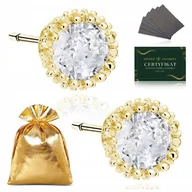 Biżuteria dla dzieci - KOLCZYKI ZŁOTE DLA DZIEWCZYNKI POZŁACANE CYRKONIE WKRĘTKI SZTYFTY 925/585 - miniaturka - grafika 1