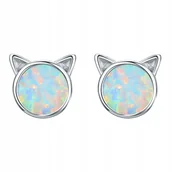 Kolczyki - KOLCZYKI srebrne delikatne S925 KOTKI perłowe ks041 - miniaturka - grafika 1