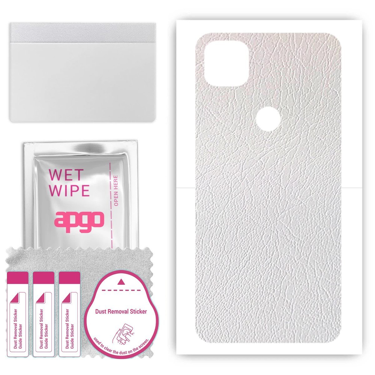 Folia naklejka skórka strukturalna na TYŁ do Google Pixel 4a - Skóra Biała - apgo SKINS