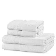 Ręczniki - DecoKing DecoKing - Komplet Ręczników Bawełnianych Biały MARINA GŁADKIE - 2*70x140+ 2*50x100 - miniaturka - grafika 1