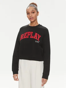 Replay Bluza W3104.000.23591 Czarny Regular Fit - Bluzy damskie - miniaturka - grafika 1