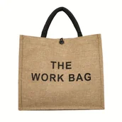 Inne - Duża torba lniana o dużej pojemności dla kobiet, modna etniczna torba na ramię, styl casual, uniwersalny prezent dla mam - miniaturka - grafika 1