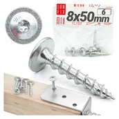 Wkręty - Wkręty do podstaw słupa 8x50mm srebrne 6szt. - miniaturka - grafika 1