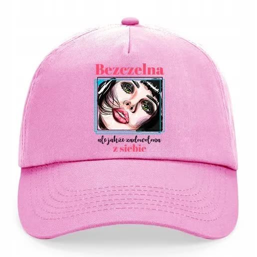 Czapka Daszek Różowy Silna Kobieta BEZCZELNA Wzory
