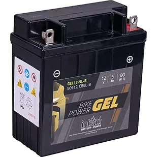 intAct Bike-Power GEL12-5L-B, 50512, 12 V, 5 Ah, 80 A (EN), wysokiej jakości akumulator żelowy o 30% więcej mocy rozruchowej, bezobsługowy akumulator żelowy - Akumulatory motocyklowe - miniaturka - grafika 1