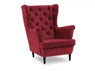 Fotele - Fotel uszak, glamour, Arula, 81x95x102 cm, czerwony - miniaturka - grafika 1