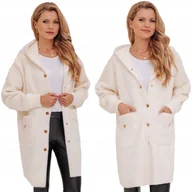 Płaszcze damskie - CIEPŁA ALPAKA Z BARANKIEM PŁASZCZ Z WEŁNĄ CIEPŁY MIĘKKI PRZEJŚCIOWY ALPAKI - miniaturka - grafika 1