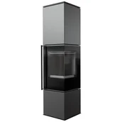 Piece wolnostojące - Piec stalowy koza REN L prawy, Ø 150 7 kW z czarnym termotec - miniaturka - grafika 1