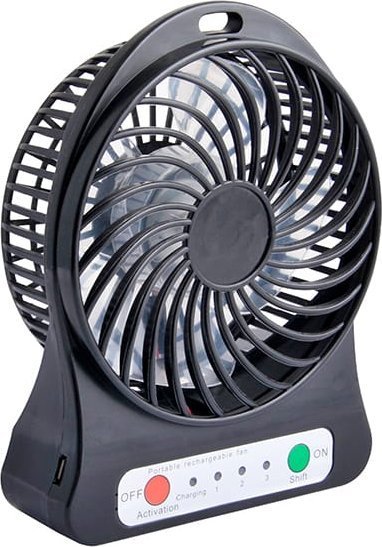 Wentylator USB Blow 44-501# Wentylator biurkowy 10cm usb+akumulator czarny