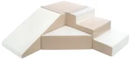 Leżaczki i huśtawki - Komplet 4 dużych klocków EPS+PE do zabawy,żłobków,przedszkoli, dziecko (biały, cappuccino) - miniaturka - grafika 1
