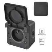 Gniazdka elektryczne - Gniazdo elewacyjne natynkowe ciemne IP55 CYKLONE EMOS - miniaturka - grafika 1