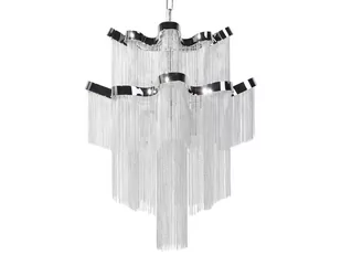 Beliani Lampa wisząca Żyrandol metalowy srebrny MUCONE 69409 - Lampy sufitowe - miniaturka - grafika 1