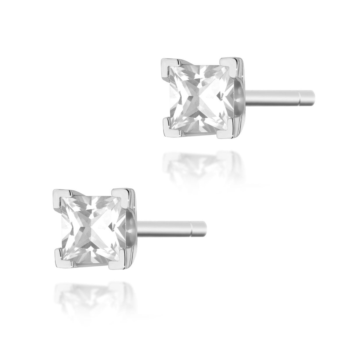 Złote kolczyki Diament 2 x 0,15ct białe złoto pr. 585