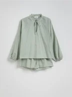 Moda i Uroda OUTLET - Reserved - Dwuczęściowa piżama ze wzorem - miętowy - miniaturka - grafika 1