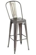 Taborety i hokery - Krzesło barowe Tower Big Back KH010100967 do kuchni szare - miniaturka - grafika 1