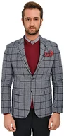 Kurtki męskie - Bonamaison Kurtka męska w kratkę, Comfort Fit 6 Drop Business Suit Jacket, granatowa, standardowa - miniaturka - grafika 1
