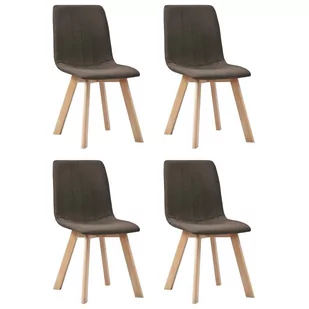 vidaXL Krzesła stołowe, 4 szt., brązowe, tapicerowane tkaniną - Krzesła - miniaturka - grafika 1