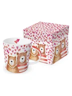 Sztućce dla dzieci - ppd Kubek jumbo "Love Bears" w kolorze jasnoróżowo-jasnobrązowym - 350 ml - miniaturka - grafika 1